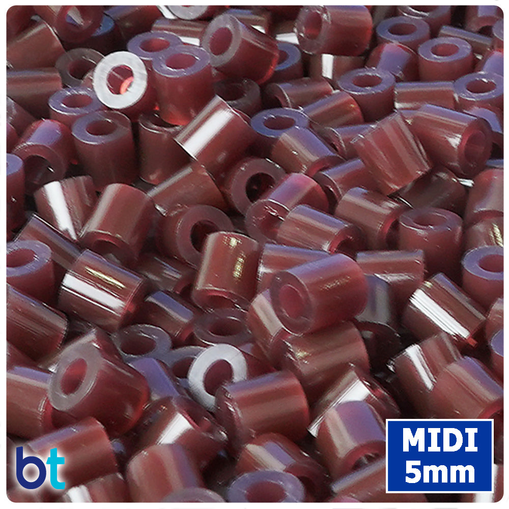 BeadTin Brown Translucent 5mm Midi Fuse Beads (1000pcs)