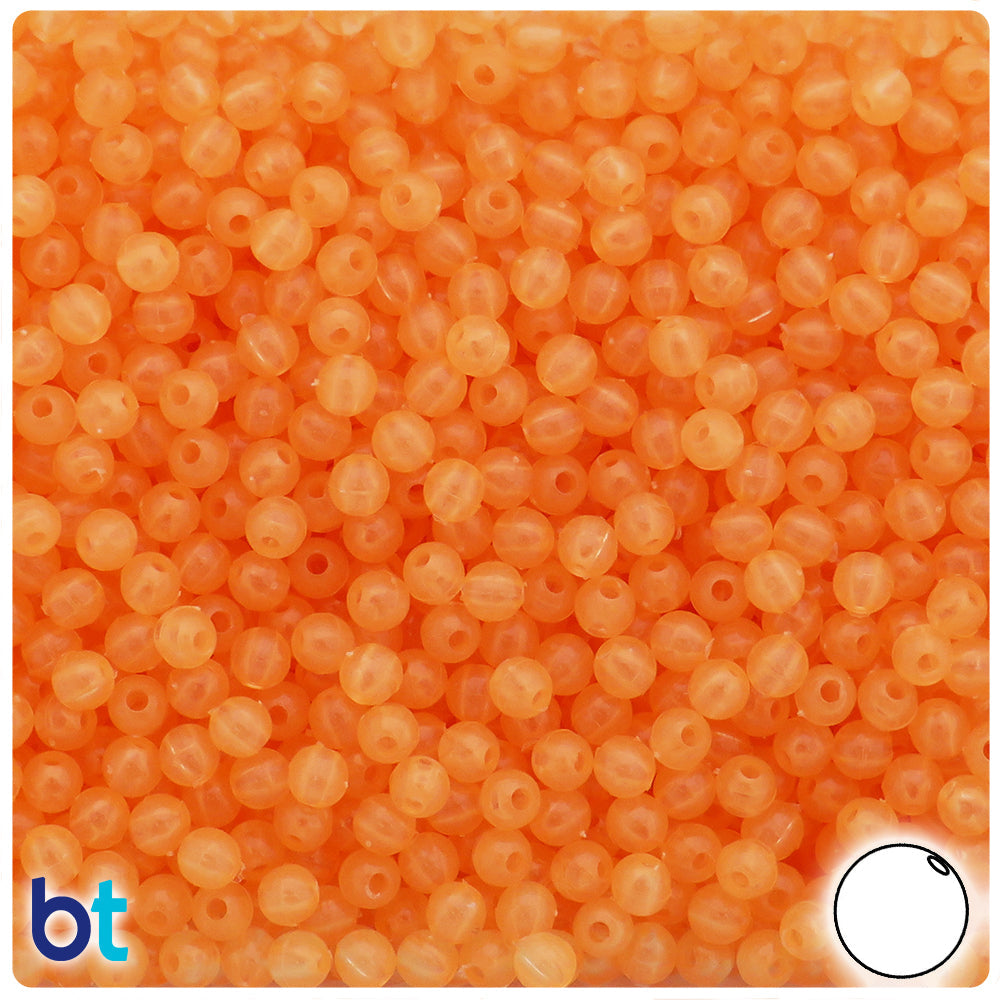 BeadTin Orange Glow 5mm Round Plastic Craft Beads (700pcs)
