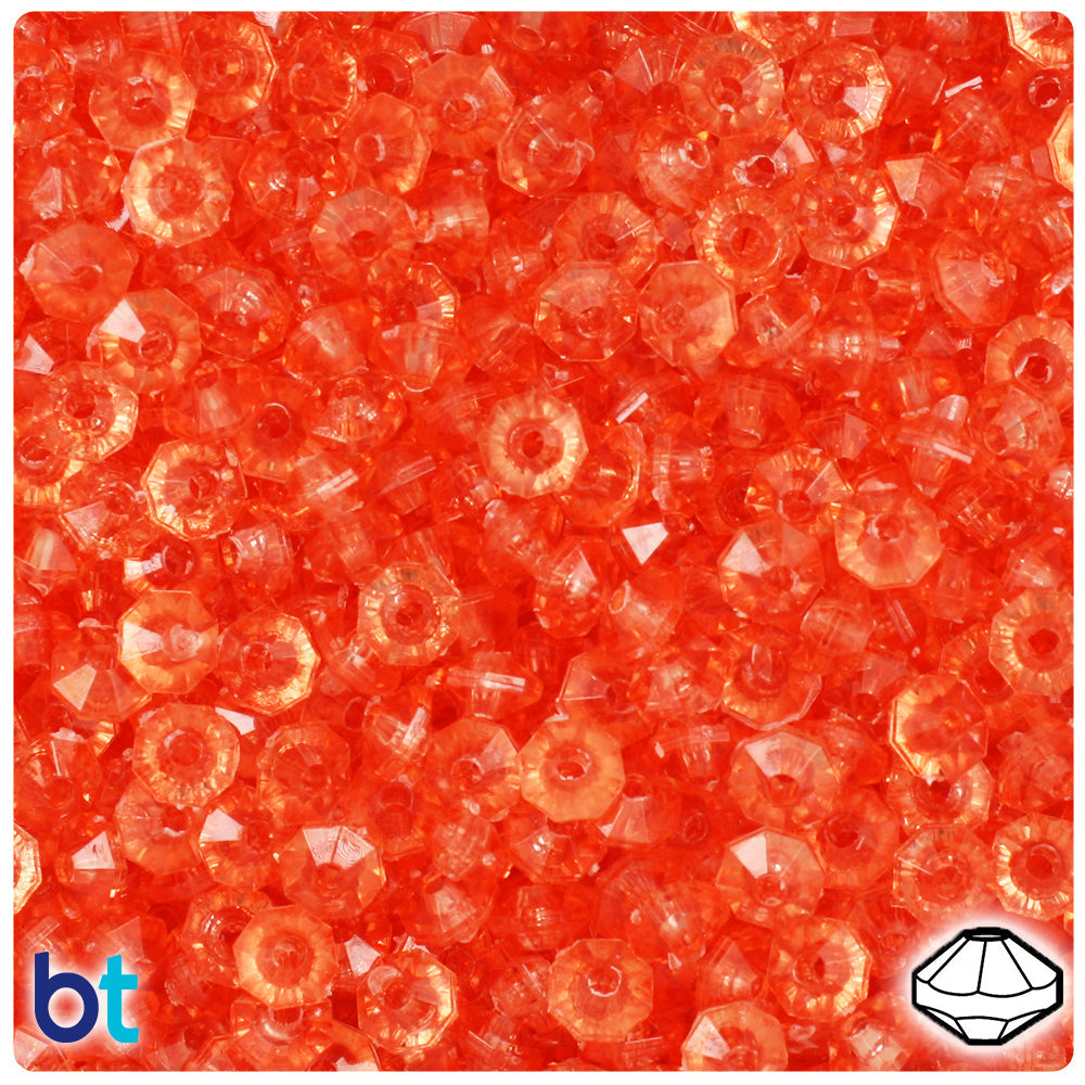 BeadTin Hyacinth Transparent 6mm Faceted Rondelle Plastic Craft Beads (1350pcs)