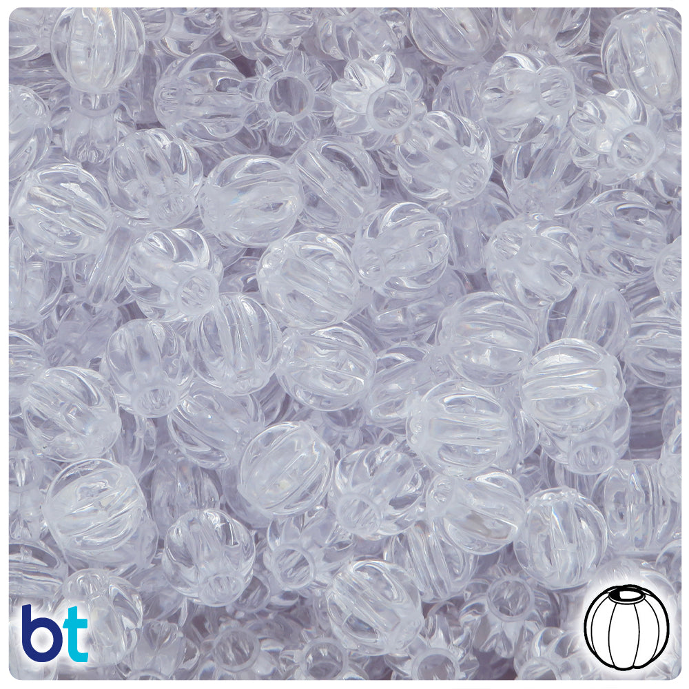 BeadTin Crystal Transparent 10mm Melon Plastic Pony Beads (300pcs)
