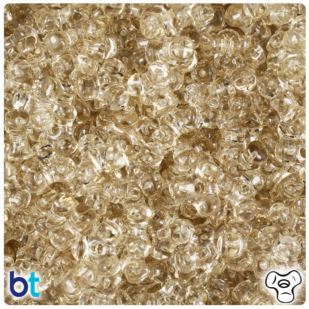 BeadTin Champagne Transparent 11mm TriBead Plastic Craft Beads (500pcs)