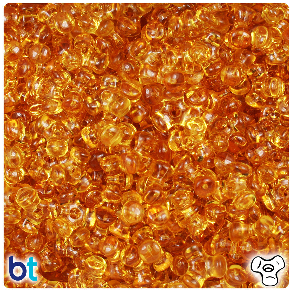 BeadTin Topaz Transparent 11mm TriBead Plastic Craft Beads (500pcs)