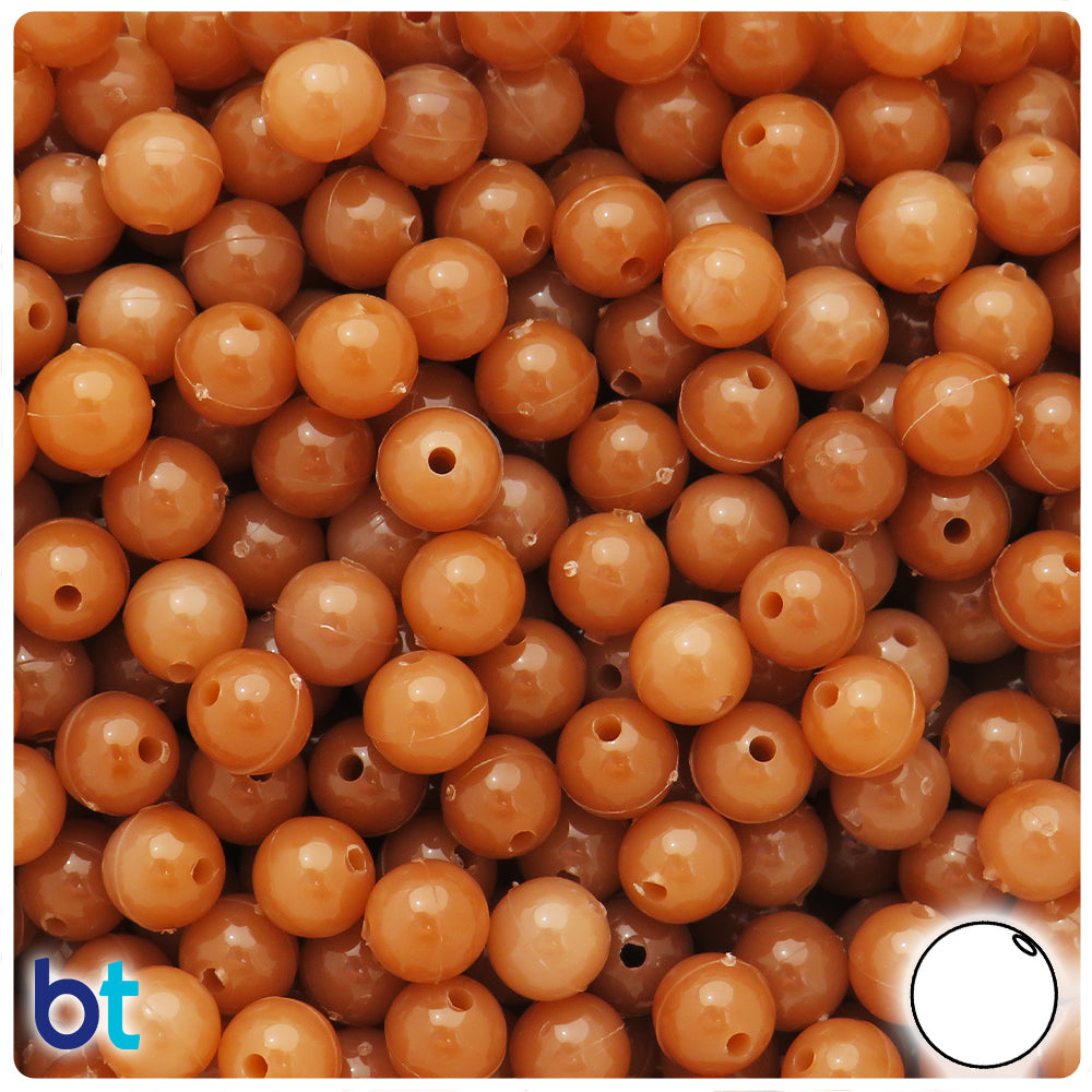 BeadTin Bone Opaque 8mm Round Plastic Craft Beads (300pcs)