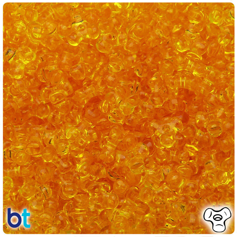 BeadTin Sun Gold Transparent 11mm TriBead Plastic Craft Beads (500pcs)