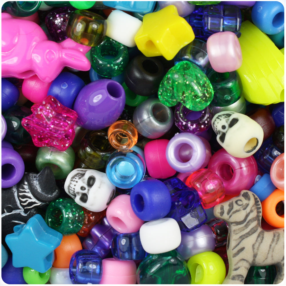 BeadTin Assorted Novelty & Plastic Pony Beads (4oz)