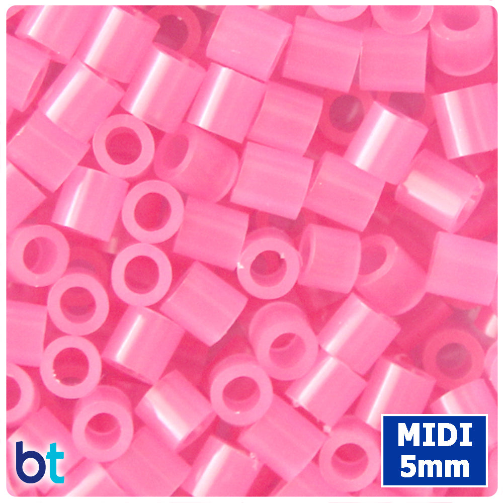 BeadTin Pink Translucent 5mm Midi Fuse Beads (1000pcs)