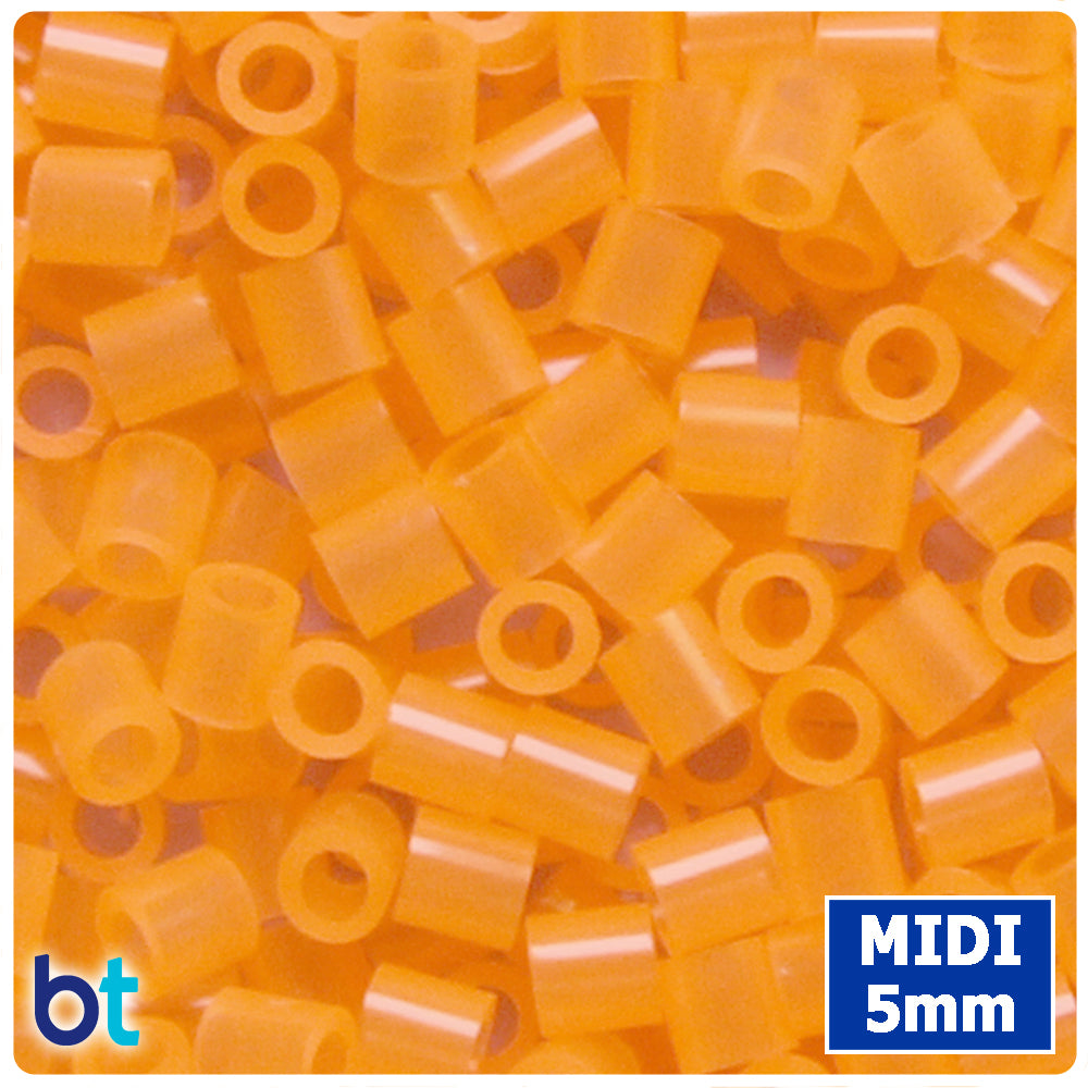 BeadTin Orange Translucent 5mm Midi Fuse Beads (1000pcs)