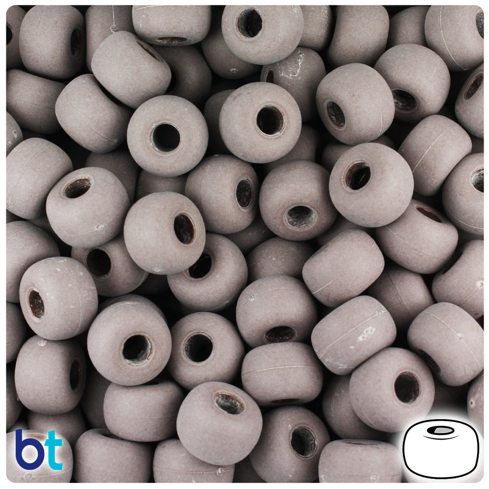 BeadTin Chocolate Matte 11mm Large Barrel Plastic Pony Beads (250pcs)