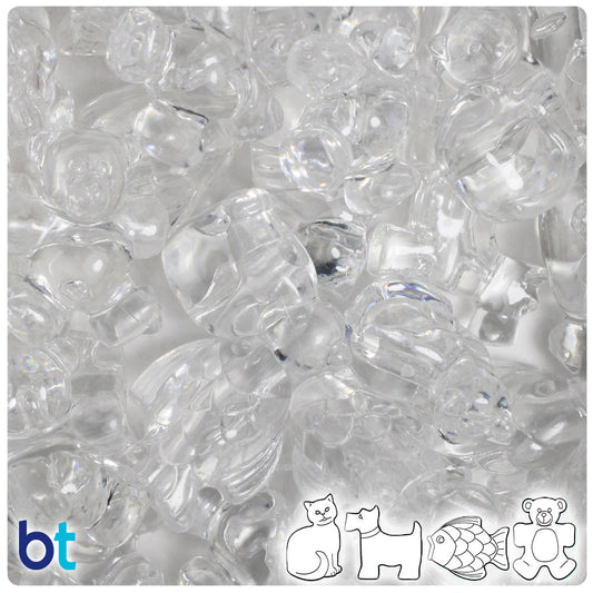 BeadTin Crystal Transparent Pet Parade Plastic Pony Beads (2oz)
