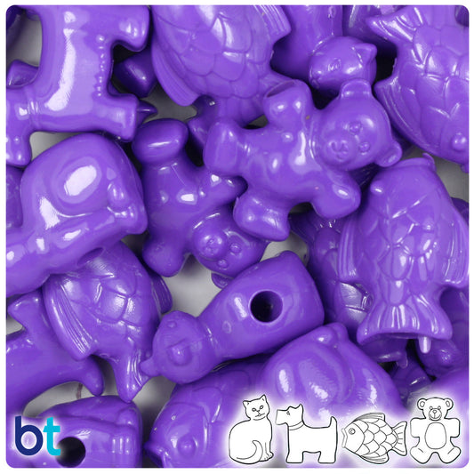 BeadTin Dark Lilac Opaque Pet Parade Plastic Pony Beads (2oz)