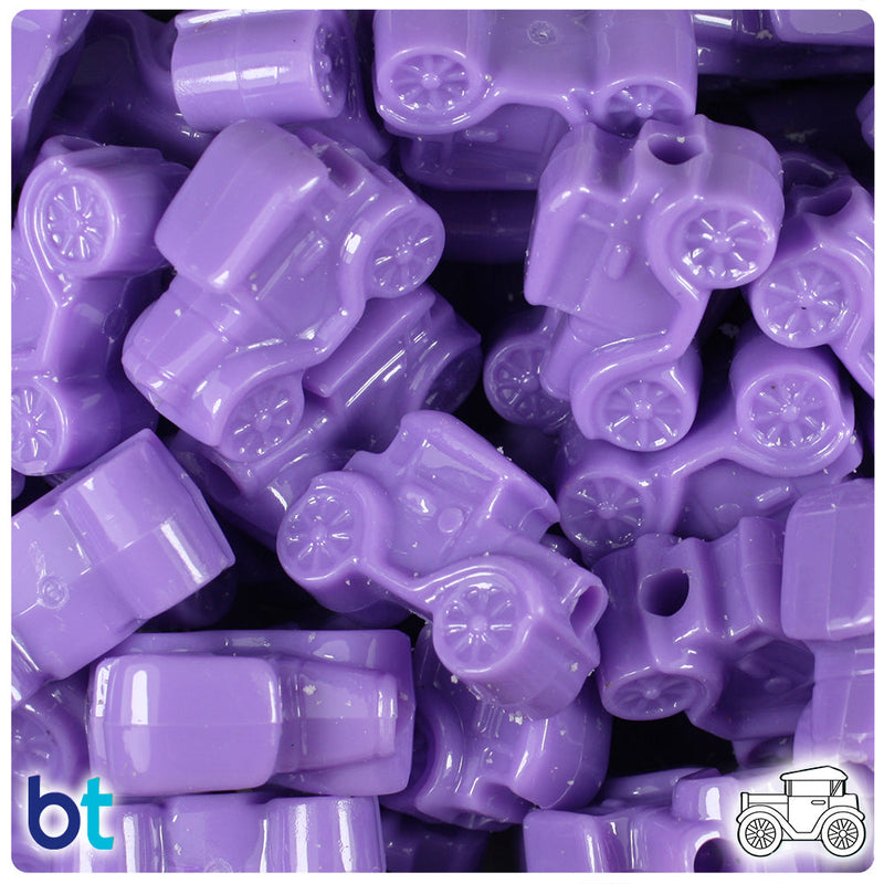 BeadTin Lilac Opaque 25mm Car Plastic Pony Beads (24pcs)