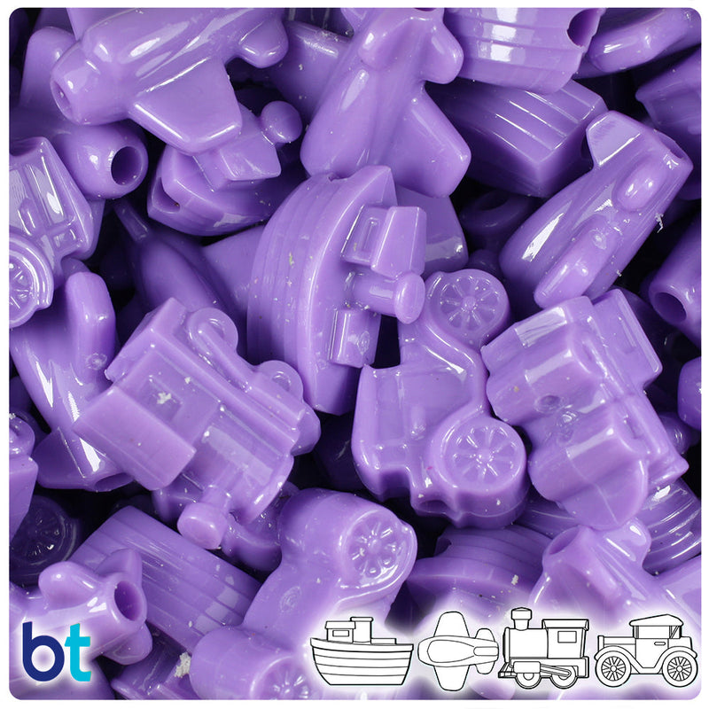 BeadTin Lilac Opaque Mini Mobile Plastic Pony Beads (2oz)