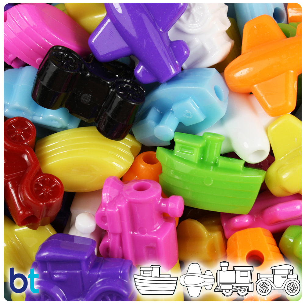 BeadTin Opaque Mix Mini Mobile Plastic Pony Beads (2oz)
