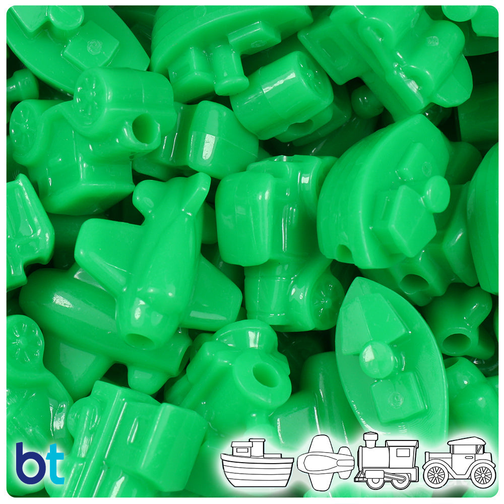 BeadTin Grasshopper Neon Bright Mini Mobile Plastic Pony Beads (2oz)