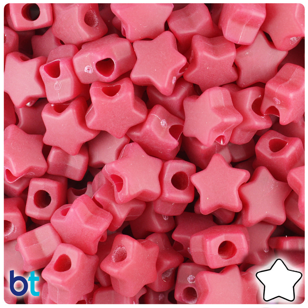 BeadTin Burgundy Matte 13mm Star Plastic Pony Beads (250pcs)