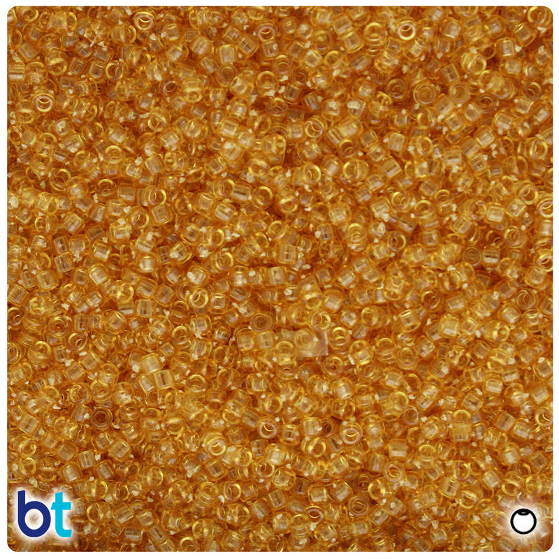 BeadTin Topaz Transparent 2.5mm Round/Seed Plastic Craft Beads (10g)