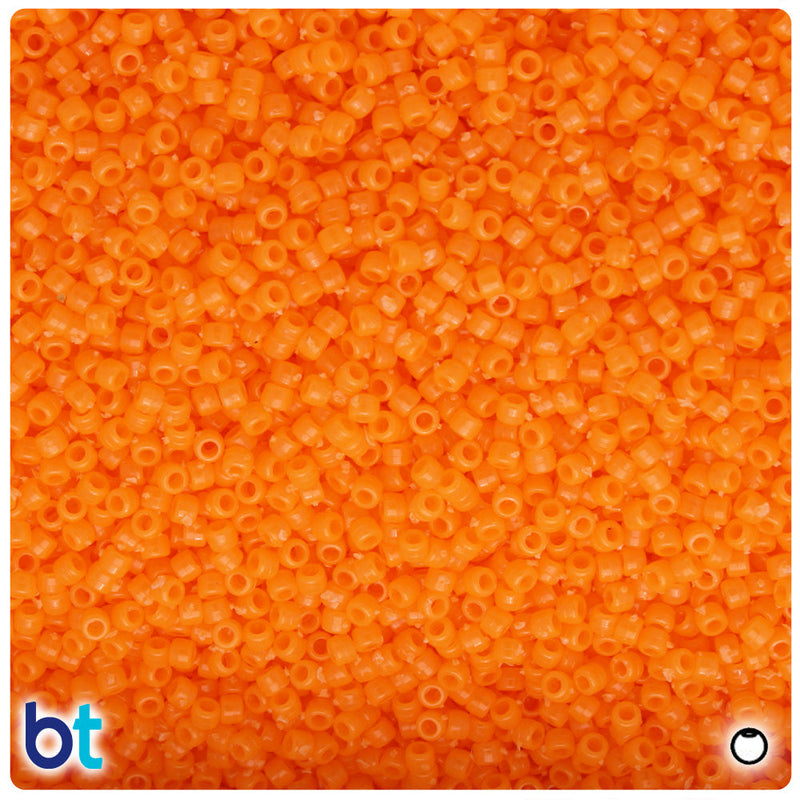 BeadTin Orange Opaque 2.5mm Round/Seed Plastic Craft Beads (10g)