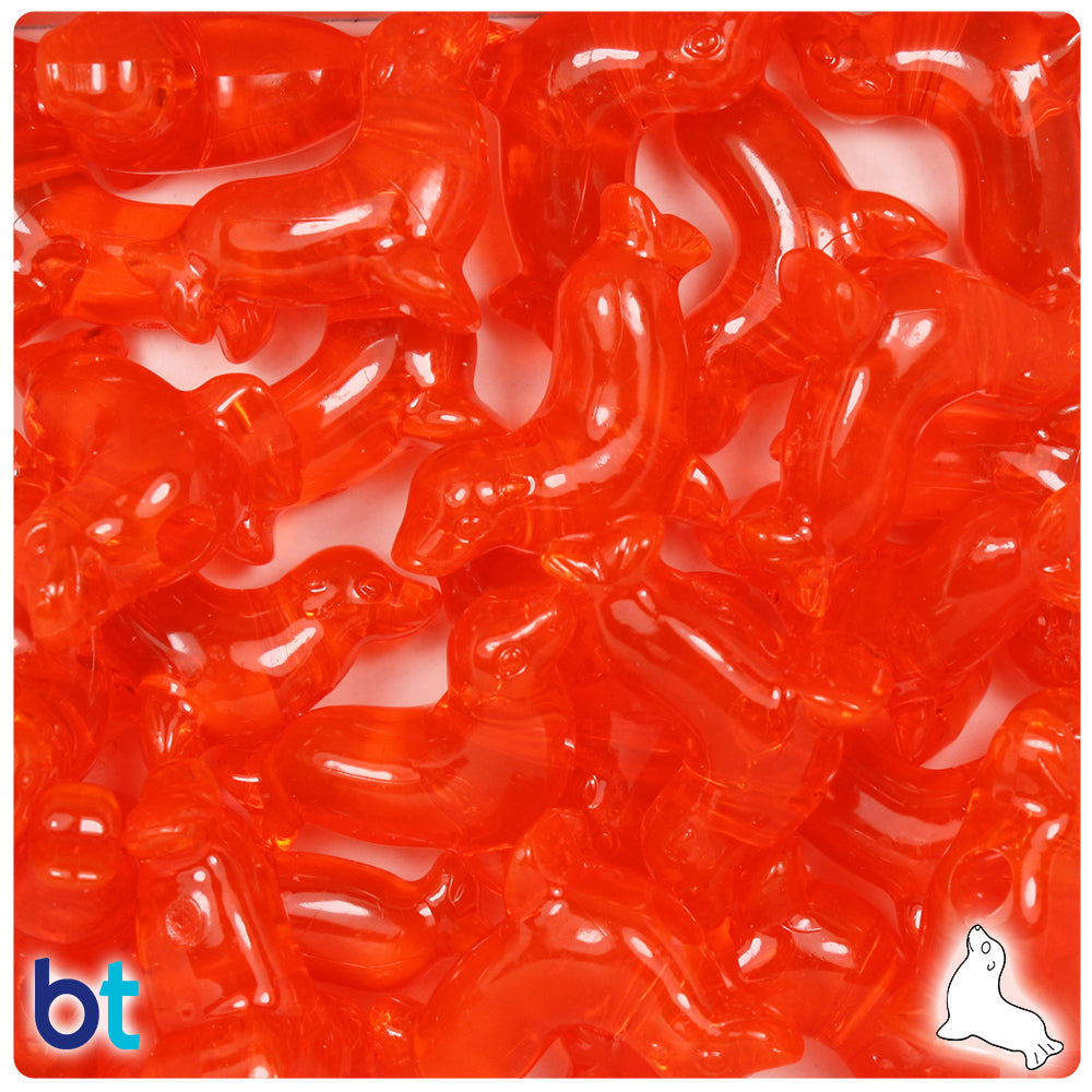 BeadTin Hyacinth Transparent 24mm Seal Plastic Pony Beads (24pcs)