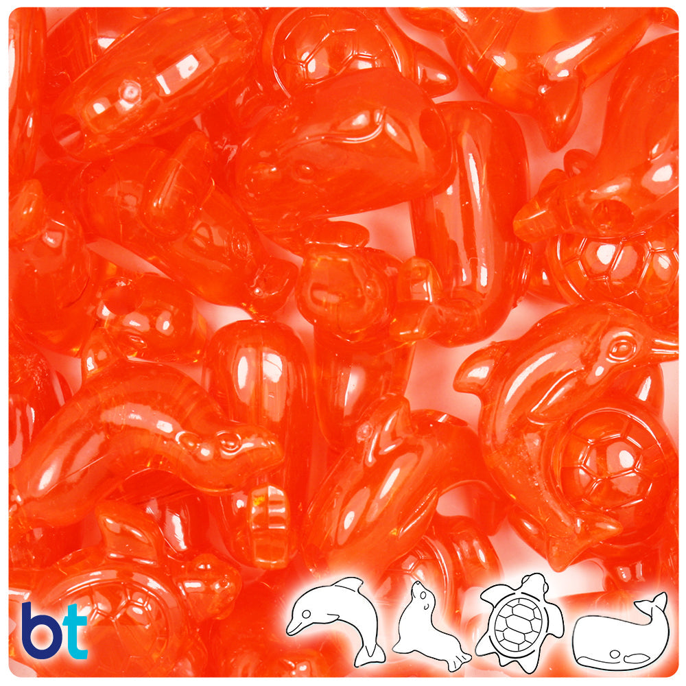 BeadTin Hyacinth Transparent Marine Life Plastic Pony Beads (2oz)