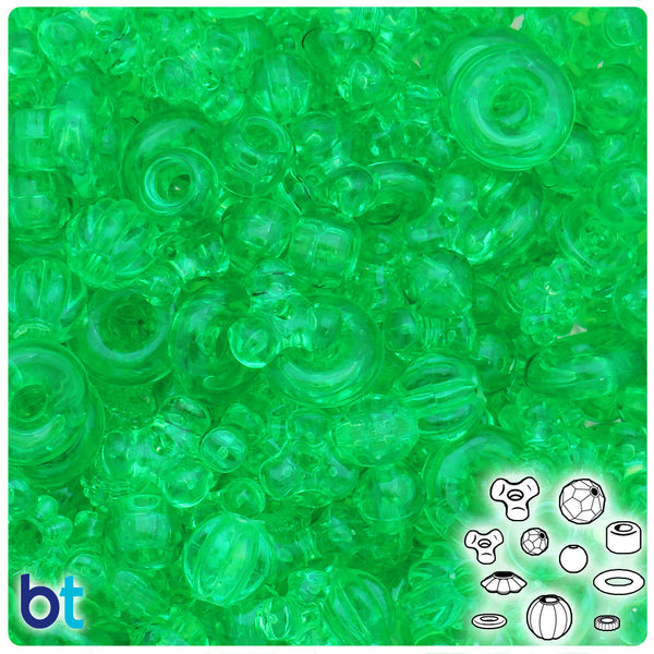 BeadTin Mint Transparent Plastic Craft Beads Mix (4oz)