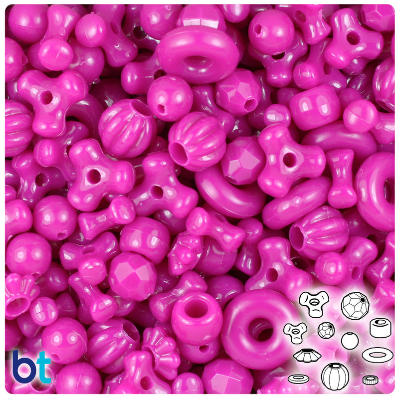 BeadTin Mulberry Opaque Plastic Craft Beads Mix (4oz)