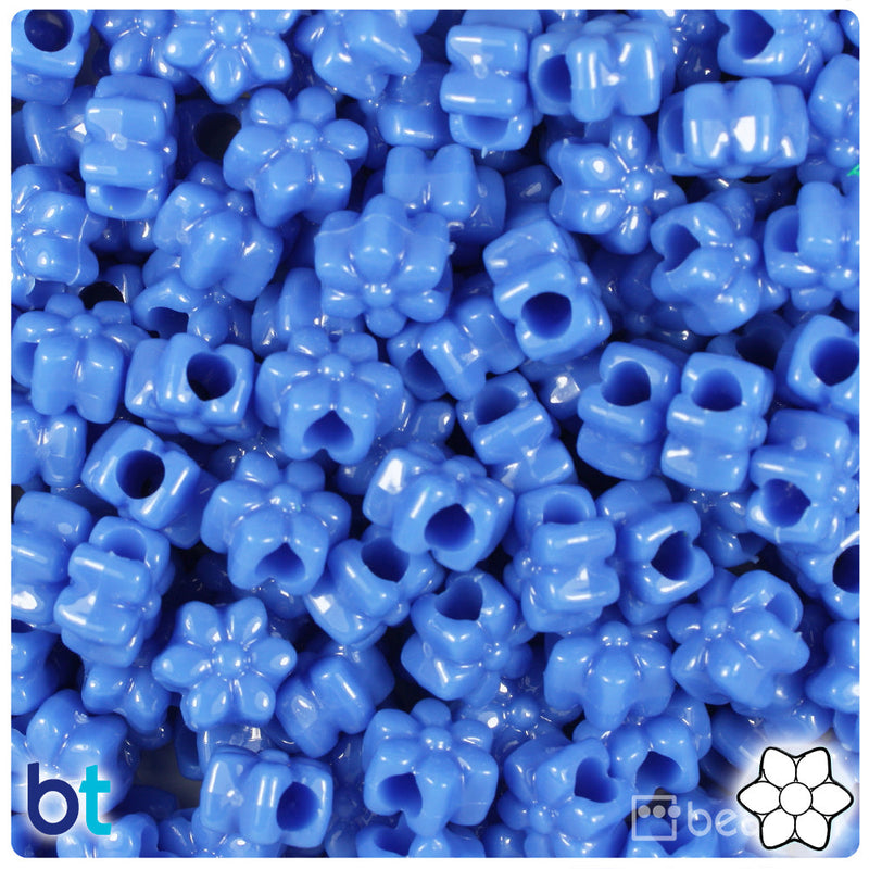 BeadTin Periwinkle Opaque 13mm Flower Plastic Pony Beads (250pcs)