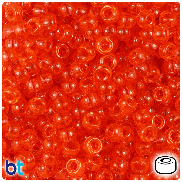 BeadTin Hyacinth Transparent 6.5mm Mini Barrel Plastic Pony Beads (1000pcs)