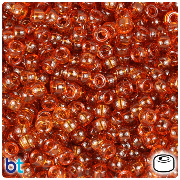 BeadTin Tortoise Transparent 6.5mm Mini Barrel Plastic Pony Beads (1000pcs)