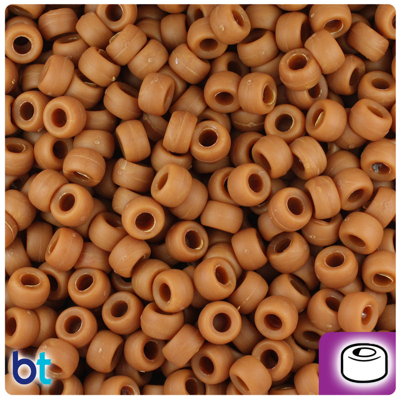 BeadTin Tiger Eye Matte 6.5mm Mini Barrel Plastic Pony Beads (1000pcs)