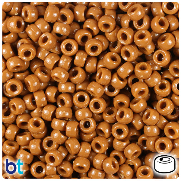 BeadTin Tiger Eye Opaque 6.5mm Mini Barrel Plastic Pony Beads (1000pcs)