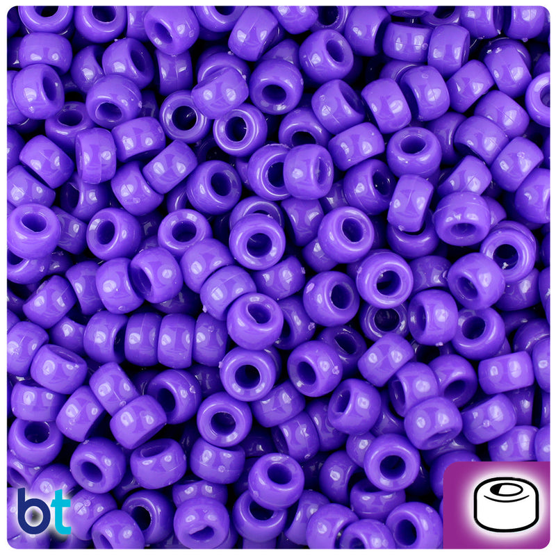 BeadTin Dark Lilac Opaque 6.5mm Mini Barrel Plastic Pony Beads (1000pcs)