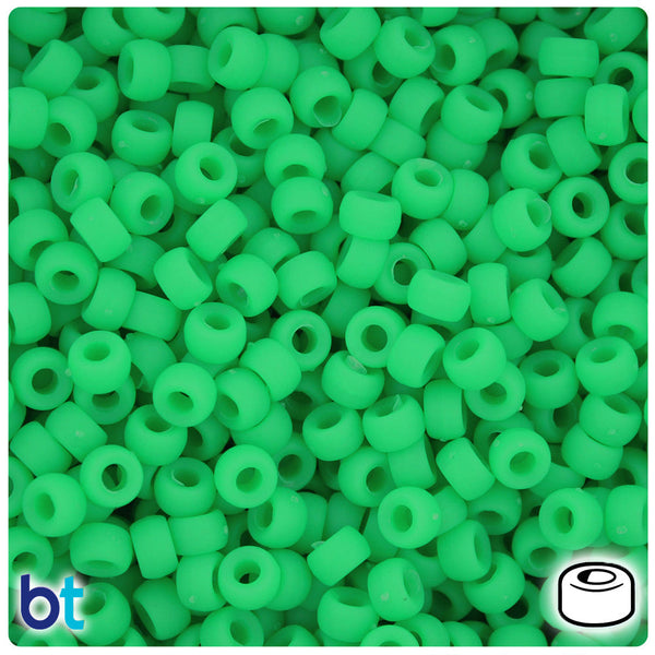 BeadTin Grasshopper Matte 6.5mm Mini Barrel Plastic Pony Beads (1000pcs)