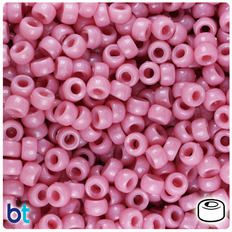 BeadTin Mauve Opaque 6.5mm Mini Barrel Plastic Pony Beads (1000pcs)