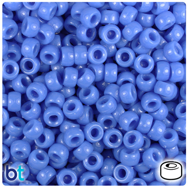 BeadTin Periwinkle Opaque 6.5mm Mini Barrel Plastic Pony Beads (1000pcs)