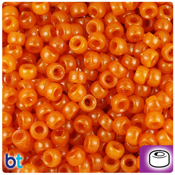 BeadTin Tiger Coral Transparent 6.5mm Mini Barrel Plastic Pony Beads (1000pcs)