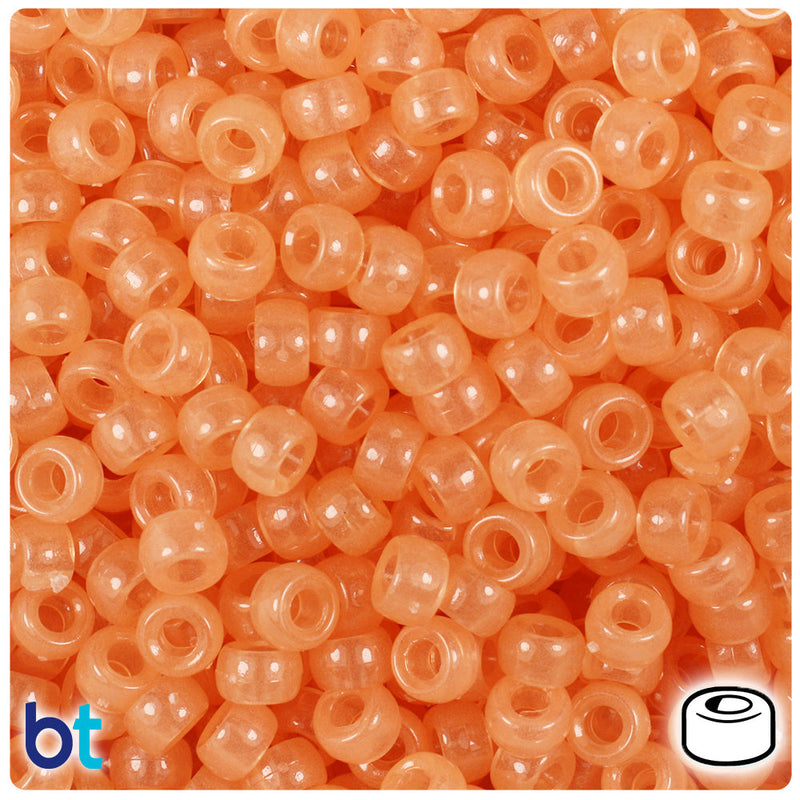 BeadTin Orange Glow 6.5mm Mini Barrel Plastic Pony Beads (1000pcs)