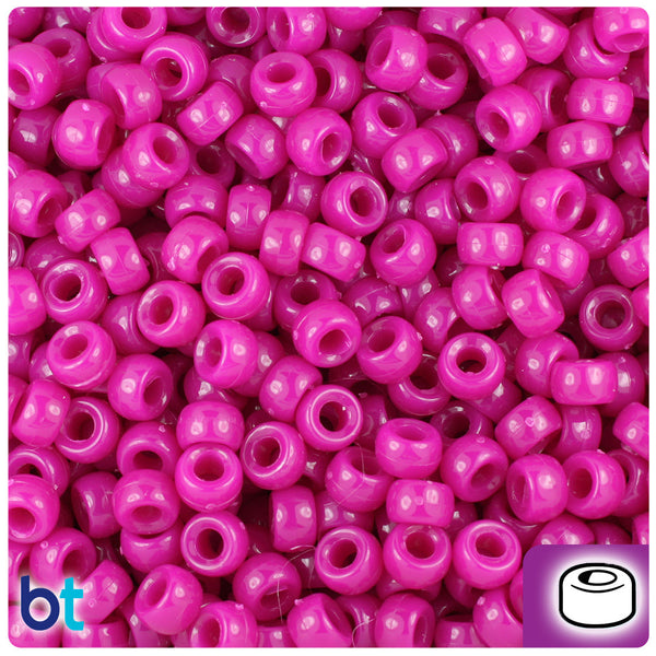 BeadTin Mulberry Opaque 6.5mm Mini Barrel Plastic Pony Beads (1000pcs)