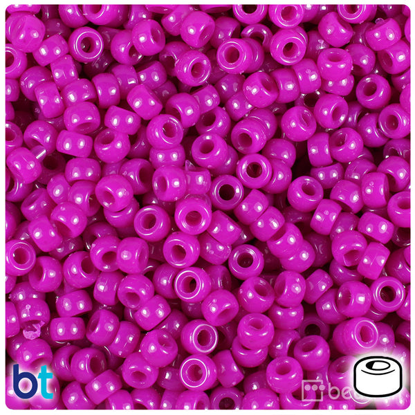 BeadTin Boysenberry Opaque 6.5mm Mini Barrel Plastic Pony Beads (1000pcs)