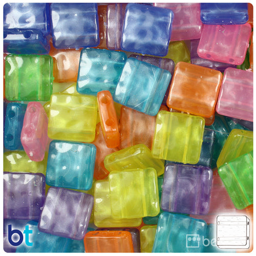 BeadTin Adrenaline Mix 13mm Hammered Slide Plastic Craft Beads (3oz)