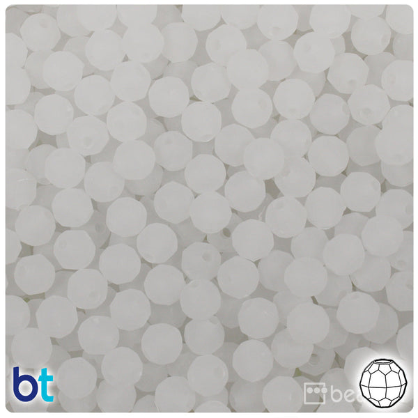 BeadTin Ice Frosted 6mm Faceted Round Plastic Craft Beads (600pcs)