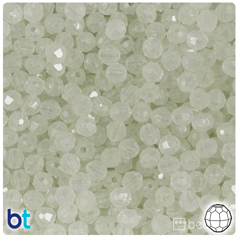 BeadTin Night Glow-in-the-Dark 6mm Faceted Round Plastic Craft Beads (600pcs)