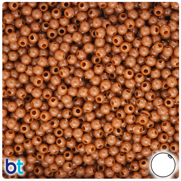 BeadTin Tiger Eye Opaque 4mm Round Plastic Craft Beads (1000pcs)