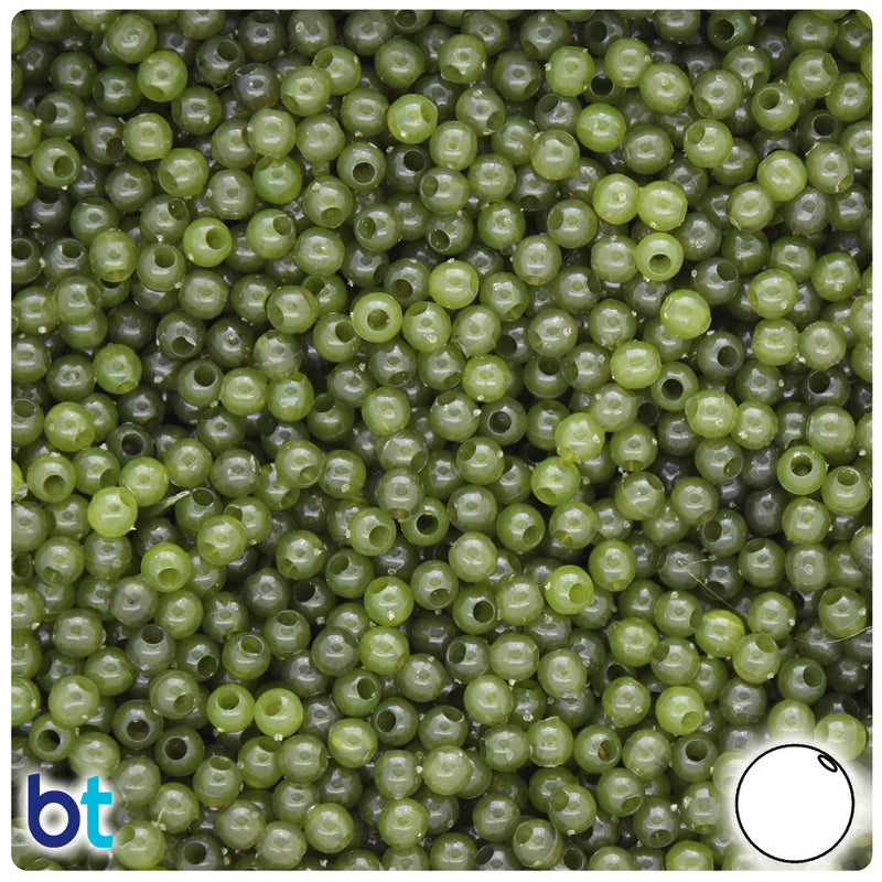 BeadTin Jade Opaque 4mm Round Plastic Craft Beads (1000pcs)