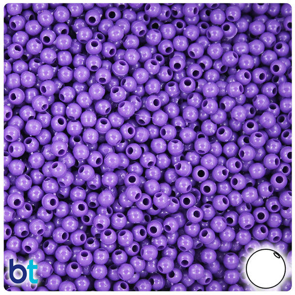 BeadTin Dark Lilac Opaque 4mm Round Plastic Craft Beads (1000pcs)