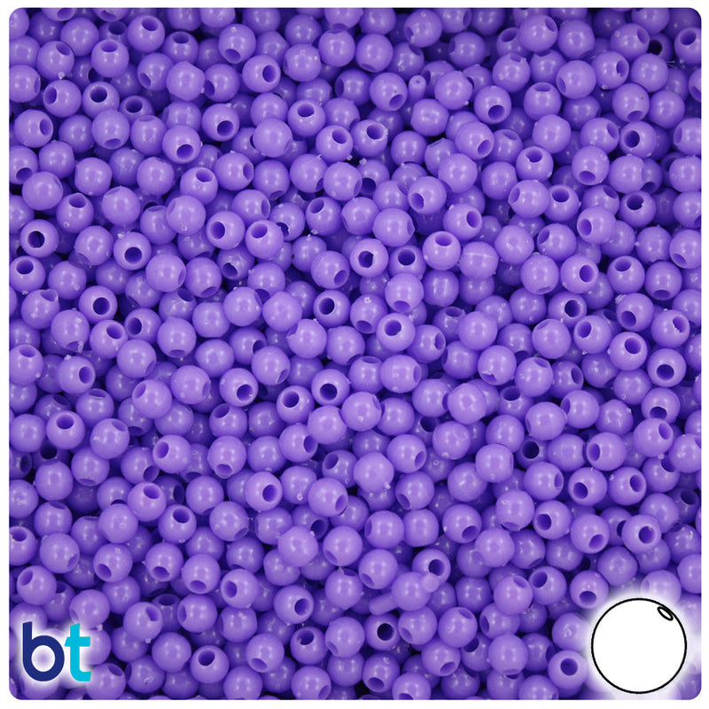 BeadTin Lilac Opaque 4mm Round Plastic Craft Beads (1000pcs)