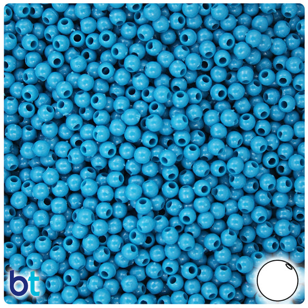 BeadTin Dark Turquoise Opaque 4mm Round Plastic Craft Beads (1000pcs)