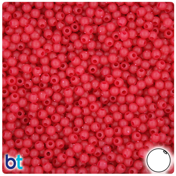 BeadTin Burgundy Matte 4mm Round Plastic Craft Beads (1000pcs)