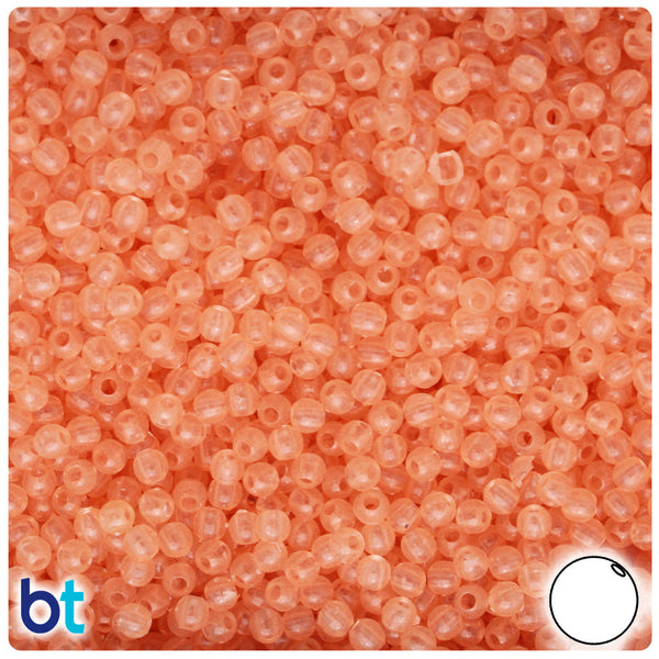 BeadTin Orange Glow 4mm Round Plastic Craft Beads (1000pcs)