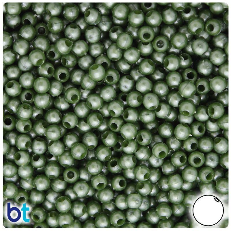 BeadTin Jade Pearl 4mm Round Plastic Craft Beads (1000pcs)