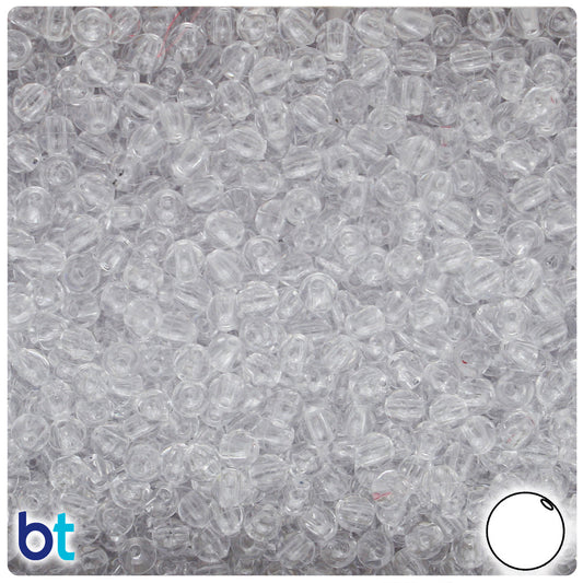 BeadTin Crystal Transparent 5mm Round Plastic Craft Beads (700pcs)